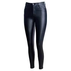 topschuhe24 2012 Damen Skinny Hose Lederoptik, Farbe:Schwarz, Größe:40 EU von topschuhe24