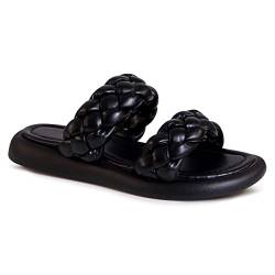 topschuhe24 2462 Damen Plateau Pantoletten Sandalen Knoten, Farbe:Schwarz, Größe:38 EU von topschuhe24