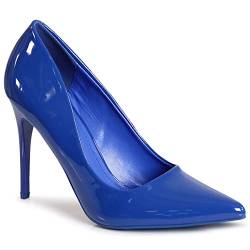 topschuhe24 2664 Damen Spitze Lack Pumps High Heels, Farbe:Blau, Größe:37 EU von topschuhe24