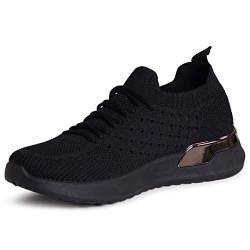 topschuhe24 2753 Damen Light Sneaker Soft & Bequem, Farbe:Schwarz, Größe:37 EU von topschuhe24