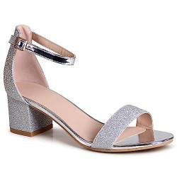 topschuhe24 2826 Damen Glitzer Riemchen Sandaletten Pumps, Farbe:Silber, Größe:36 EU von topschuhe24