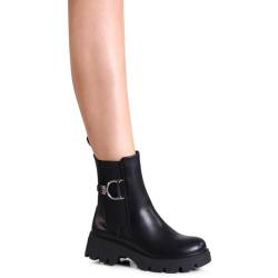 topschuhe24 2890 Damen Plateau Stiefeletten Chelsea Boots, Farbe:Schwarz, Größe:38 EU von topschuhe24