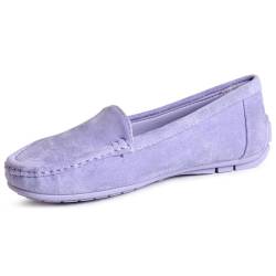 topschuhe24 2986 Damen Velours Mokassins Komfort Slipper, Farbe:Lila, Größe:39 EU von topschuhe24