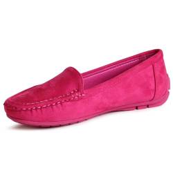 topschuhe24 2986 Damen Velours Mokassins Komfort Slipper, Farbe:Pink, Größe:37 EU von topschuhe24