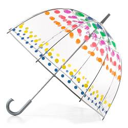 Totes Regenschirm für Erwachsene und Kinder, transparenter Blasen-Regenschirm mit Kuppeldach, leichtes Design, Wind- und Regenschutz, Punkte, Erwachsene – 129,5 cm, transparenter Blasen-Regenschirm von totes