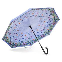 totes The InBrella Regenschirm mit umgekehrtem Schließmechanismus, Blumengarten, Einheitsgröße, Inbrella Reverse Auto Close Stick Regenschirm mit J-Haken, wind- und regendicht von totes
