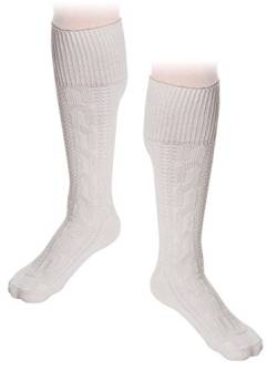 trachenlederhosen24 Trachten Socken Kniebundstrümpfe Weiß Trachtenoutfit Baumwollsocken (41/42, Weiß) von trachenlederhosen24