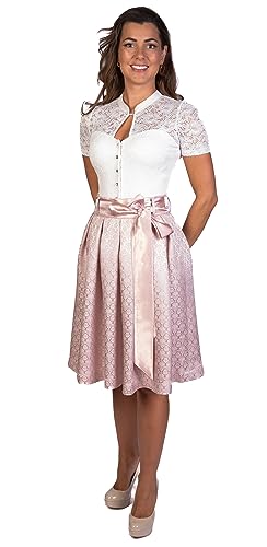 trachtl Chrissy Faltenrock Dirndl Trachtenrock Rock 60 cm in 2 Farben (34, Rosa) von trachtl