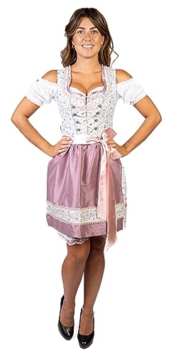 trachtl Dirndl Trachtenkleid Damen Eleen Creme/Rose 3.TLG (40) von trachtl