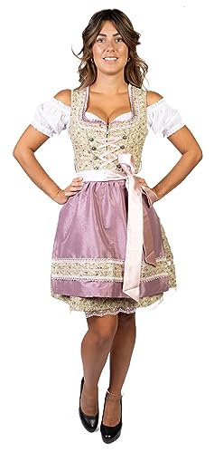 trachtl Melinda Dirndl Trachtenkleid Grün/Rose 3.TLG (40) von trachtl