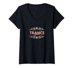 Damen Trance Girl Merch, Trance T-Shirt mit V-Ausschnitt von trancemerch