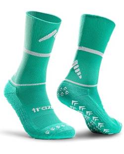 trazer® Grip Socks (Grün I 39-42) – Rutschfeste Socken mit maximalem Komfort & Langlebigkeit – 6 Monate Anti-Loch-Garantie – Fußball Socken – Stoppersocken – Sportsocken für Herren von trazer