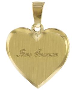 trendor 08612 Gravur-Anhänger für Damen Gold 585 Herz mit Namen 16 mm von trendor