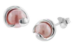 trendor 08780 Damen Ohrringe Silber 925 Ohrstecker Rosa Glasperle von trendor