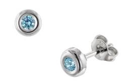 trendor 08914 Ohrringe für Damen Silber 925 Zirkonia Mint 5,5 mm von trendor
