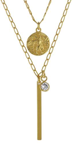 trendor 08997 Halskette für Damen 925 Silber Goldplattiert Zirkonias von trendor