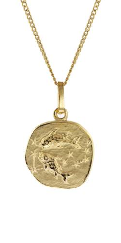 trendor 15022-03 Kinder-Halskette mit Sternzeichen Fische 333/8K Gold von trendor