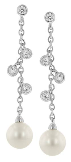 trendor 15136 Damen-Ohrringe Silber 925 Ohrhänger mit Perlen von trendor