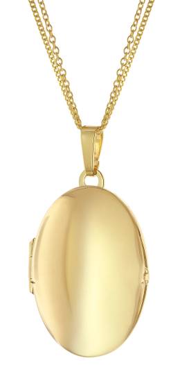 trendor 15535 Damen-Halskette mit Medaillon Gold auf Silber 925 von trendor