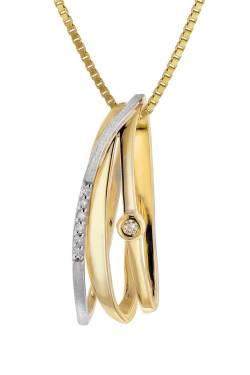 trendor 15576 Halsschmuck für Damen mit Diamant-Anhänger Gold 333/8K von trendor