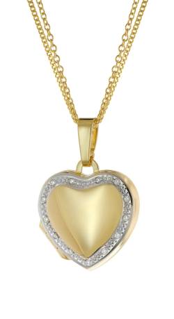 trendor 15644 Halskette mit Herz-Medaillon Gold auf Silber 925 von trendor