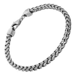 trendor 15862 Herrenarmband 925 Silber Oxydiert Fuchsschwanzkette 4,3 mm breit von trendor