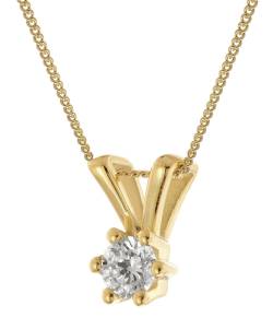 trendor 15878 Damen-Halskette mit Anhänger Diamant 0,20 Ct Gold 585/14K von trendor