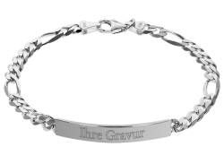 trendor 35676 Herren Gravurband Silber 925 Armband mit Namen 21 cm von trendor