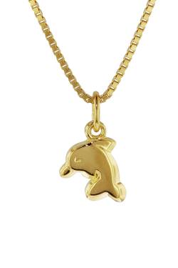 trendor 35916 Delfin-Anhänger für Kinder Gold 333 von trendor
