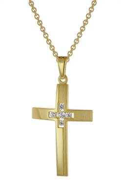 trendor 39018 Halskette mit Kreuz Gold auf Silber von trendor