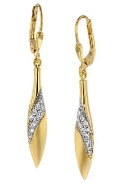 trendor 39032 Damen Ohrringe Gold auf Silber 925 Zirkonia Ohrhänger von trendor