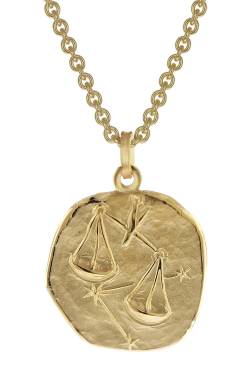 trendor 39070-10 Waage Sternzeichen Ø 20 mm Herren-Halskette Gold auf Silber von trendor