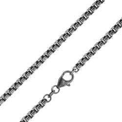 trendor 39510 Herren-Halskette 925 Silber Oxydiert Rund-Venezia-Kette 50 cm von trendor