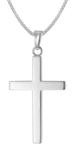 trendor 41228 Herren-Halskette mit Kreuz-Anhänger 28 mm Silber 925 von trendor