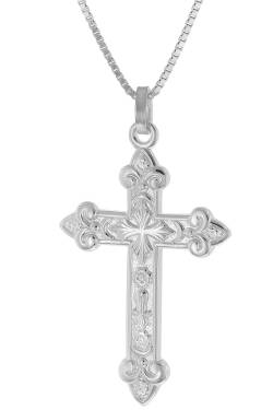 trendor 41384 Herren-Halskette mit orthodoxem Kreuz 35 mm 925 Silber von trendor