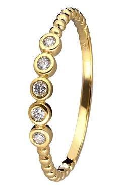 trendor 41562 Damen-Ring Gold 585/14K mit 5 Diamanten von trendor
