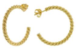 trendor 41616 Damen-Ohrringe 925 Silber Vergoldet Halb-Creolen von trendor