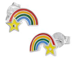 trendor 41642 Mädchen-Ohrringe Silber 925 Regenbogen/Stern von trendor