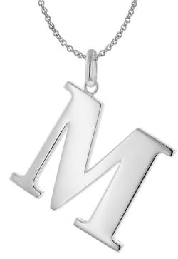 trendor 41780-M Damen-Kette mit Großem Buchstaben M 925 Silber von trendor