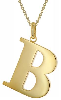 trendor 41790-B Damen-Kette mit Großem Buchstaben B 925 Silber mit Goldauflage von trendor