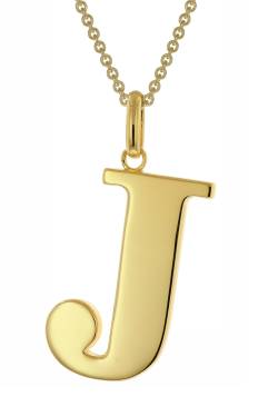trendor 41790-J Damen-Kette mit Großem Buchstaben J 925 Silber mit Goldauflage von trendor