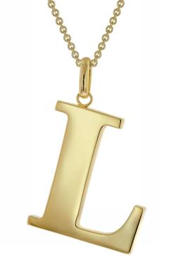 trendor 41790-L Halskette mit Großem Buchstaben L 925 Silber mit Goldauflage von trendor