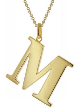 trendor 41790-M Damen-Kette mit Großem Buchstaben M 925 Silber mit Goldauflage von trendor
