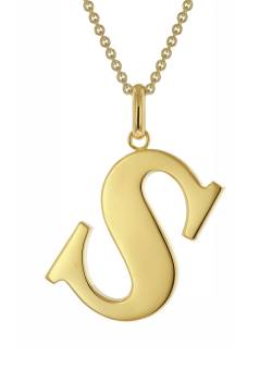trendor 41790-S Halskette mit Großem Buchstaben S 925 Silber mit Goldauflage von trendor