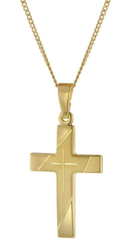 trendor 41906 Halskette mit Kreuzanhänger Gold 333/8K Kreuz 21 mm von trendor