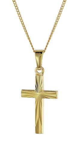 trendor 41916 Kreuz-Halskette Gold 333/8K Collier für Damen und Kinder von trendor