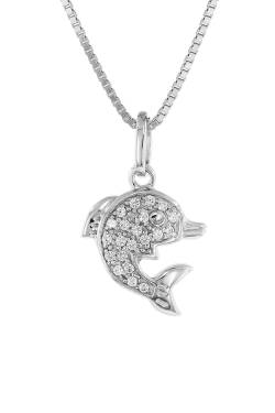 trendor 48801 Halskette für Frauen mit Delfin-Anhänger 925 Silber von trendor