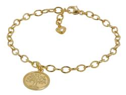 trendor 51176 Mädchen-Armband mit Lebensbaum 925 Silber vergoldet 18 cm von trendor