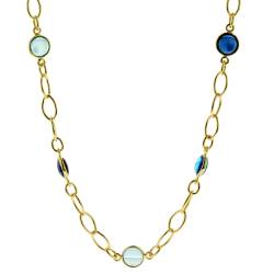 trendor 51354 Halskette für Damen 925 Silber Goldplattiert Collier mit Quarzen von trendor