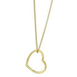 trendor 51360 Halskette für Damen 925 Silber Goldplattiert mit Herz von trendor